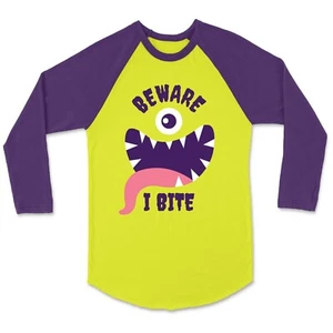 Wild and Happy Halloween I Bite Monster Long Sleeve Tee Shirt Toddler Little Boy - Picture 1 of 3