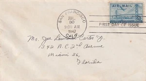 STAMP SCOTT C36 "Plane Over Bridge" 25 CENT 1947 FDC - P - Picture 1 of 1