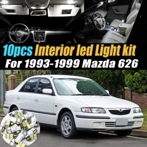 10Pc Super White Car Interior LED Light Bulb Kit Pack for 1993-1999 Mazda 626 - Picture 1 of 9