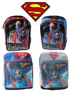 New Boys Superman Backpack Book Bag Kids School DC Comics Man of Steel Hero Kids