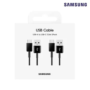 Original Samsung USB Type-C Cable 2ea 1.5m 4.9ft 29g BLACK Fast Charge EP-DG930M - Picture 1 of 4