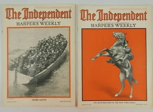 The Independent Harpers Weekly Aug 18th & 25th 1917 WWI Soldiers Army Navy - Picture 1 of 12