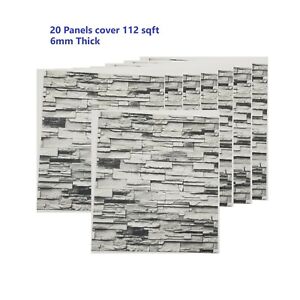 3D Stone Foam Wallpaper 112sqft 6mm Peel Stick Self Adhesive Panel Wall Tile 20p
