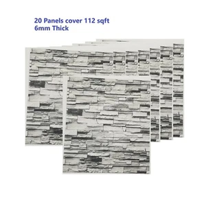 3D Stone Foam Wallpaper 112sqft 6mm Peel Stick Self Adhesive Panel Wall Tile 20p - Picture 1 of 9