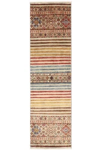 9 ft Hallway Tribal Runner Rug Afghan Hand Knotted veg Dye Wool Bedroom Rug - Picture 1 of 11