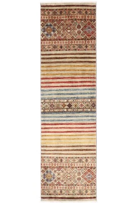 9 ft Hallway Tribal Runner Rug Afghan Hand Knotted veg Dye Wool Bedroom Rug - Image 1 of 4