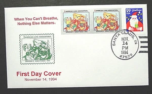 USA, 1994 Santa Claus Indiana FDC & gebunden, Druckermarke, Gütesiegel & ALA Siegel - Bild 1 von 5