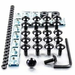 KIT VITI CARENA ERGAL NERO PER YAMAHA R1 2000-2001 SERIE COMPLETA - Imagen 1 de 1