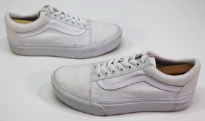 Vans Off The Wall White Men 7 Woman 8.5 Unisex Shoes Sneakers Casual Solid Lace - Picture 1 of 18