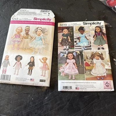 Simplicity American 18” Girl Cut Patterns 1243,8819 Lot Of 2 - Image 1 of 4
