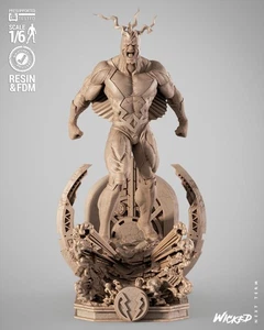 Escultura de perno negro con arte de abanico impresa en 3D de Wicked3d - Imagen 1 de 24