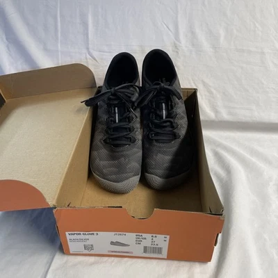 Tênis de corrida Merrell Vapor Glove 3 descalço feminino tamanho 6.5 preto J12674 NOVO - Imagem 1 de 4