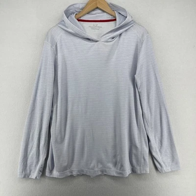 VINEYARD VINES Sudadera con Capucha Para Hombres L Sankaty Golf Performance Pullover a Rayas Blanco Foto 1 de 4