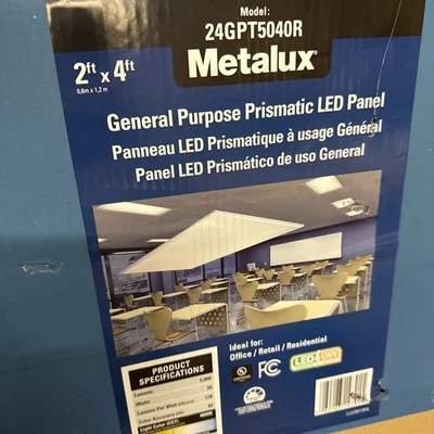 Metalux Gpt Series Prismatic Led Panel 39W 2 X 4' 5000 Lumen - Image 1 of 4