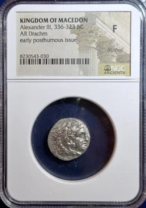 Alexander III Macedon AR Drachm, Early Posthumous Issue. CERTIFIED NGC F. A1041 - Picture 1 of 4