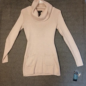 INC International Concepts Sweater Petite Small Light Pink Cowl Neck NWT  Pocket - Picture 1 of 9