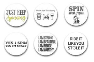 25mm 1" INCH BUTTON BADGES x6 SPINNING - Bild 1 von 1