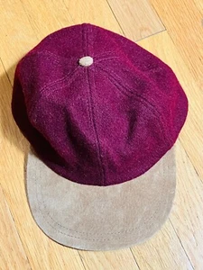 Vintage Wool Baseball Hat Cap Strapback Maroon Suede Country Gentleman OSFM - Picture 1 of 5