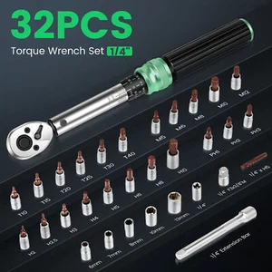 1/4" Torque Wrench Snap Socket Professional Drive Click Ratcheting Extension Bar - Picture 1 of 13