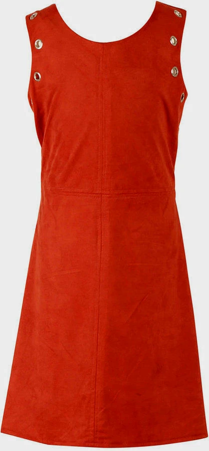 Vestido sin mangas Speechless para niñas imitación gamuza naranja quemado ojal, talla 16 Foto 1 de 1