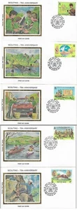 Scouts Boy Scouting Baden Powell Isle Of Man 5 Colorano Silk FDC Set 1982 - Picture 1 of 3