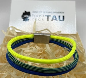 LIFEGUARD | neon gelb mixed royal blau | Segeltau Armband | Surfer Style Maritim - Bild 1 von 10