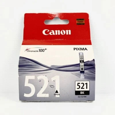 Canon 521 Black Ink Cartridge CLI-521BK Black Inkjet Tank Genuine Made in Japan - Image 1 of 4