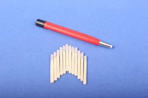Set 1x Glasfaserradierer 4 mm rot + 12 Glasfaser-Ersatzpinsel 4 mm Polierstift - Bild 1 von 1