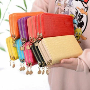Womens Big Capacity Wallet Long Cluth Double Zipper Credit Card Holder Organizer - Picture 1 of 18