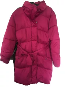 USED Avec Les Filles Pink Fuscia Thermal Puffer Coat, Size M, 690681822949 - Picture 1 of 6