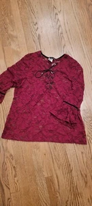 Ladies Red Bali's Top X LG - Picture 1 of 7