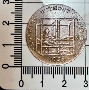 X297: Sehr schön 1795 Irish Conder Medaille - Dublin Halfpenny, mit Tickets, D&H Dublin 15 - Bild 1 von 2