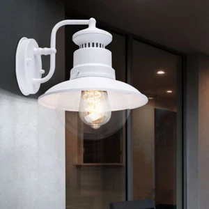 Außenwandleuchte Fassadenlampe Haustürampe LED Laterne weiß Balkonlampe H 27cm - Bild 1 von 12