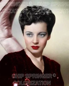 GAIL RUSSELL IN A RED SEQUINED DRESS BEAUTIFUL COLOR PHOTO BY CHIP SPRINGER - Picture 1 of 1