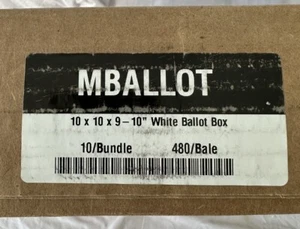 MyBoxSupply 10 x 10 x 9-10" weiße Wahlurne, 10 pro Bündel - Bild 1 von 3