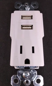 Legrand Pass Seymour WHITE USB Outlet 2.1 Amp 15 Amp Outlet TM8USBW FREE SHIP b - Picture 1 of 4
