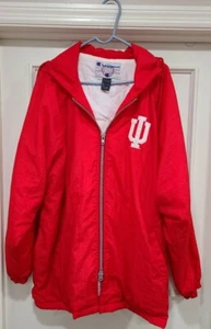 Giacca impermeabile foderata vintage "anni '90" IU Champion Indiana Hoosiers rosso cremisi  - Foto 1 di 8