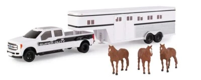 NEW John Deere Ford Pickup Truck Hauling Trailer and Horses 1/32 Scale LP70553 - Image 1 of 2
