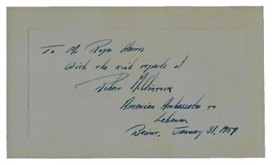 RARE! “Ambassador To Argentina" Robert McClintock Hand Signed 3X5 Card - Picture 1 of 1