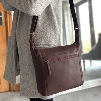 Rowallan Umhängetasche braun Leder, Umhängetasche