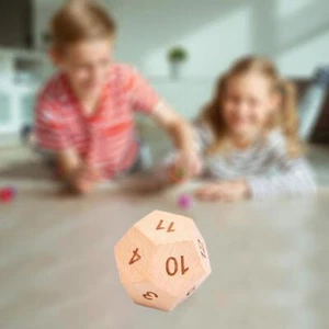 Pack Wooden D12 12 Sided Dice Maths Games Board Game Dice for Family Party - Picture 1 of 11