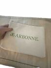 Arbonne Logo White faux leather Toiletries Cosmetic Makeup Travel Bag w/ Zipper