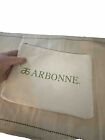 Arbonne Logo White Faux Leather Toiletries Cosmetic Makeup Travel Bag W/ Zipper