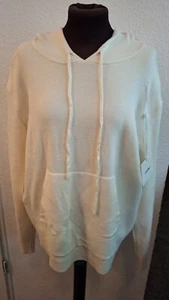 Italy Feinstrick Shirt Sweatshirt Hoodie Kapuze Größe34,36,38,40, 42,offwhiteH15 - Bild 1 von 4
