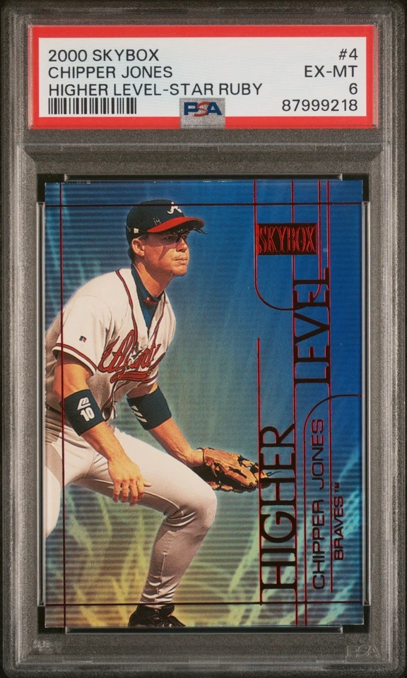 Skybox Premium 2000 nivel superior estrella rubíes paralelo #4 astilladora Jones #/50 PSA 6 Foto 1 de 2