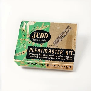 Vintage Judd Pleatmaster Drapery Pleater Kit w Hooks Tape Instructions Sewing - Afbeelding 1 van 2