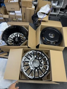 Set-6 Cali Off-Road Summit Dually 20x8.25 8x200 115mm Black Wheels 20 Inch Ford - Picture 1 of 15