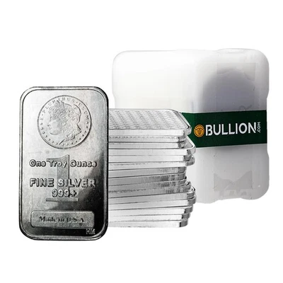 Barra de plata fina .999 de 1 oz - Diseño aleatorio - Lote de 20 barras Foto 1 de 2