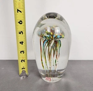 Dynasty Gallery Qualle Briefbeschwerer dekorative Kunst Glas 7" leuchtet im Dunkeln - Bild 1 von 7