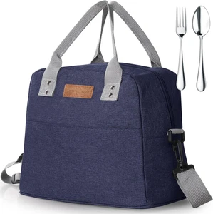 7.5L Borsa Termica+Forchetta+Cucchiaio Con Tracolla Regolabile Impermeabile Prov - Foto 1 di 12